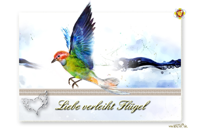 LIEBE verleihtb Flügel FantasieVogel der fliegt