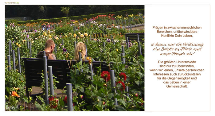 Prägen in zwischenmenschlichen Bereichen, unüberwindbare Konflikte Dein Leben, so kann nur die Versöhnung eine Brücke zu Friede und neuer Freude sein! Die größten Unterschiede sind nur zu überwinden, wenn wir lernen, unsere persönlichen Interessen auch zurückzustellen für die Gegenseitigkeit und das Leben in einer Gemeinschaft. Brücke der Versöhnung