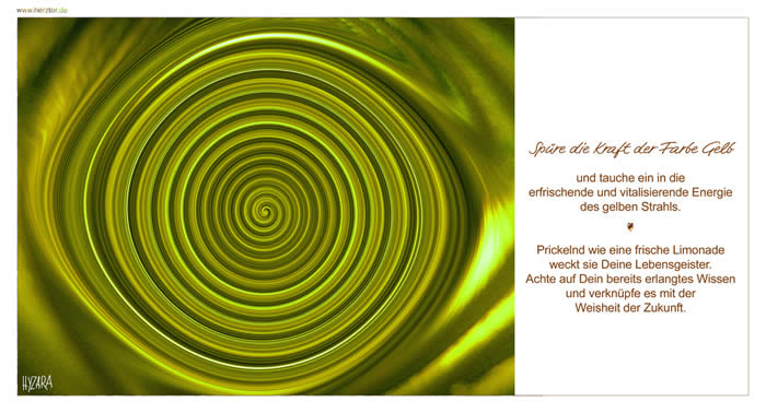 Die KRAFT der FARBEN - WEGE zur MEDITATION, Spüre die Kraft der Farbe Gelb und tauche ein in die erfrischende und vitalisierende Energie des gelben Strahls. Prickelnd wie eine frische Limonade weckt sie Deine Lebensgeister. Achte auf Dein bereits erlangtes Wissen und verknüpfe es mit der Weisheit der Zukunft. Die Kraft der Farbe GELB