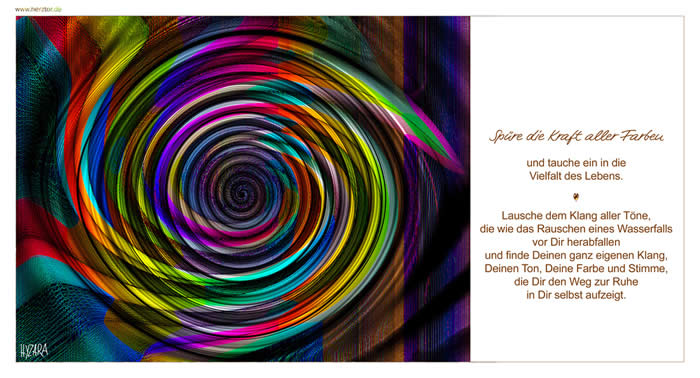 Die KRAFT der FARBEN - WEGE zur MEDITATION, Spüre die Kraft aller Farben und tauche ein in die Vielfalt des Lebens. Lausche dem Klang aller Töne, die wie das Rauschen eines Wasserfalls vor Dir herabfallen und finde Deinen ganz eigenen Klang, Deinen Ton, Deine Farbe und Stimme, die Dir den Weg zur Ruhe in Dir selbst aufzeigt. Die Kraft der Farben