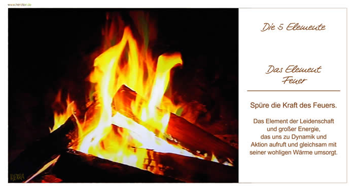 HYZARA Die 5 Elemente, Das Element Feuer - Spüre die Kraft des Feuers. Das Element der Leidenschaft und großer Energie, das uns zu Dynamik und Aktion aufruft und gleichsam mit seiner wohligen Wärme umsorgt. 