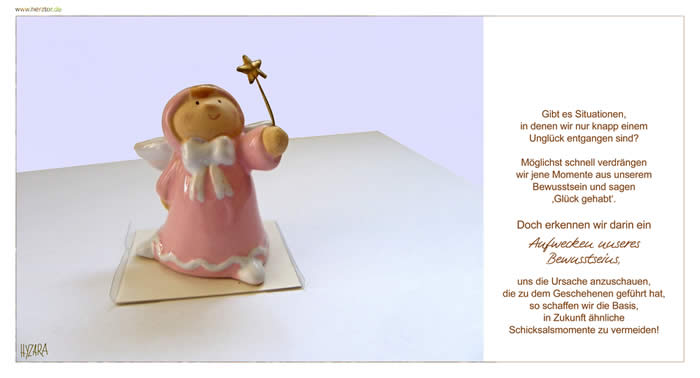 Glück gehabt - Gibt es Situationen, in denen wir nur knapp einem Unglück entgangen sind? Möglichst schnell verdrängen wir jene Momente aus unserem Bewusstsein und sagen ‚Glück gehabt‘. Doch erkennen wir darin ein Aufwecken unseres Bewusstseins, uns die Ursache anzuschauen, die zu dem Geschehenen geführt hat, so schaffen wir die Basis, in Zukunft ähnliche Schicksalsmomente zu vermeiden!