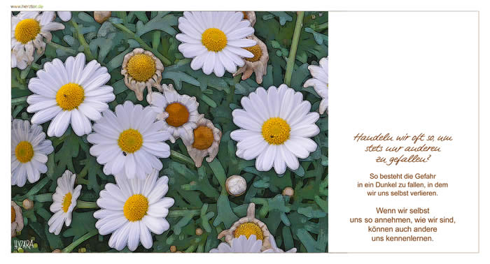 Lob und Anerkennung - Handeln wir oft so, um stets nur anderen zu gefallen? So besteht die Gefahr in ein Dunkel zu fallen, in dem wir uns selbst verlieren. Wenn wir selbst uns so annehmen, wie wir sind, können auch andere uns kennenlernen.