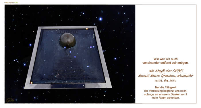 Raum für Nähe - Wie weit wir auch voneinander entfernt sein mögen, die Kraft der LIEBE kennt keine Grenzen, einander nah zu sein. Nur die Fähigkeit der Vorstellung begrenzt uns noch, solange wir unserem Denken nicht mehr Raum schenken.