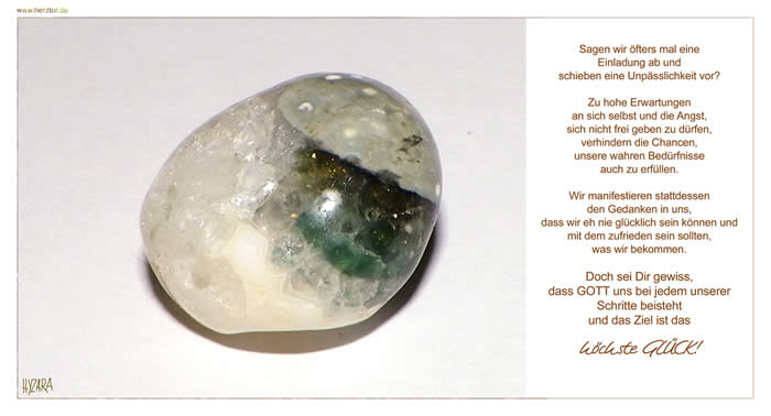 Unpässlichkeiten - Sagen wir öfters mal eine Einladung ab und schieben eine Unpässlichkeit vor? Zu hohe Erwartungen an sich selbst und die Angst, sich nicht frei geben zu dürfen, verhindern die Chancen, unsere wahren Bedürfnisse auch zu erfüllen. Wir manifestieren stattdessen den Gedanken in uns, dass wir eh nie glücklich sein können und mit dem zufrieden sein sollten, was wir bekommen. Doch sei Dir gewiss, dass GOTT uns bei jedem unserer Schritte beisteht und das Ziel ist das höchste GLÜCK