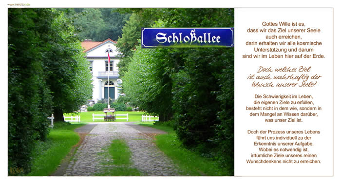 Ziele und Wunschdenken - Gottes Wille ist es, dass wir das Ziel unserer Seele auch erreichen, darin erhalten wir alle kosmische Unterstützung und darum sind wir im Leben hier auf der Erde. Doch welches Ziel ist auch wahrhaftig der Wunsch unserer Seele? Die Schwierigkeit im Leben, die eigenen Ziele zu erfüllen, besteht nicht in dem wie, sondern in dem Mangel an Wissen darüber, was unser Ziel ist. Doch der Prozess unseres Lebens führt uns individuell zu der  Erkenntnis unserer Aufgabe. Wobei es notwendig ist, irrtümliche Ziele  unseres reinen Wunschdenkens nicht zu erreichen.